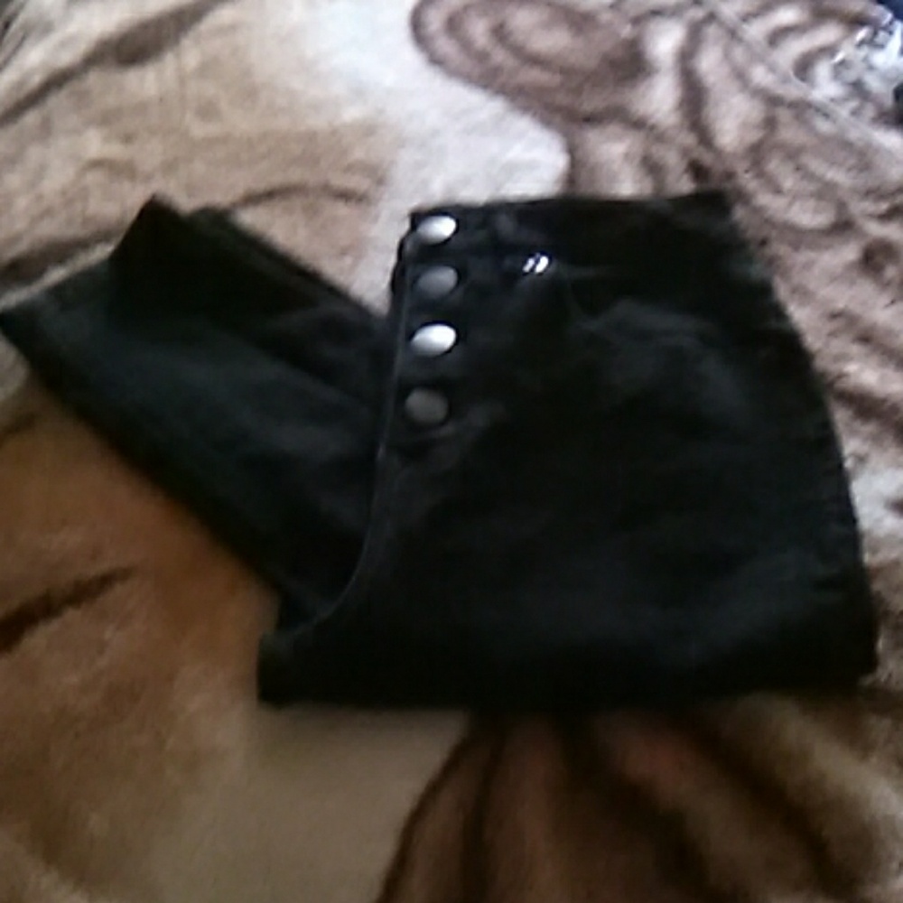 High waste button fly jeans